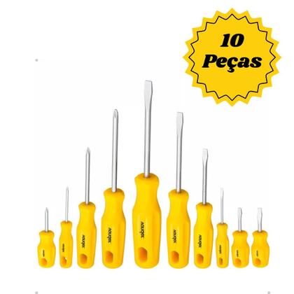 Imagem de Jogo De Chaves De Fenda/Phillips Imantada C/10 Peças Vonder