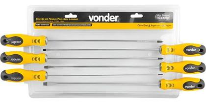 Imagem de Jogo de chaves de fenda/phillips longas com 6 peças VONDER