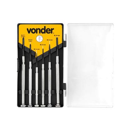 Imagem de Jogo de chaves de fenda/phillips precisão com 6pçs VONDER