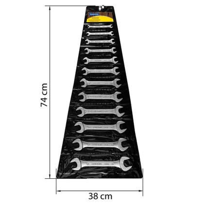 Imagem de Jogo de Chaves Fixas Tramontina Basic com Corpo em Aço Especial Cromado 12 peças 41120212