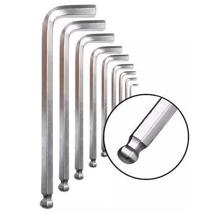 Imagem de Jogo de Chaves Hexagonais Allen Abauladas Extra Longas com 9 Peças MTX