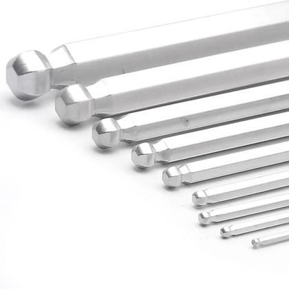 Imagem de Jogo de Chaves Hexagonais Allen Abauladas Extra Longas com 9 Peças MTX