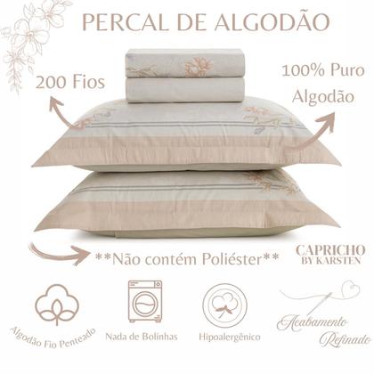 Imagem de Jogo de Colcha e Lençol Queen Karsten 200 Fios 100% Algodão