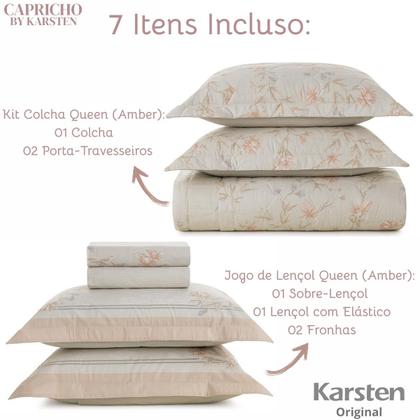 Imagem de Jogo de Colcha e Lençol Queen Karsten 200 Fios 100% Algodão