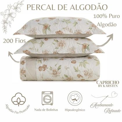Imagem de Jogo de Colcha e Lençol Queen Karsten 200 Fios 100% Algodão