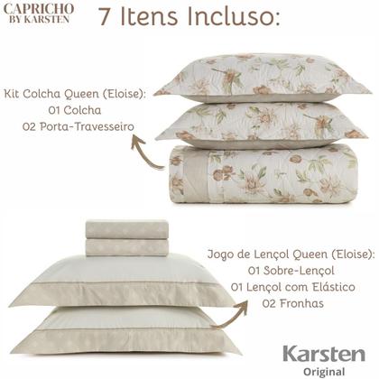 Imagem de Jogo de Colcha e Lençol Queen Karsten 200 Fios 100% Algodão