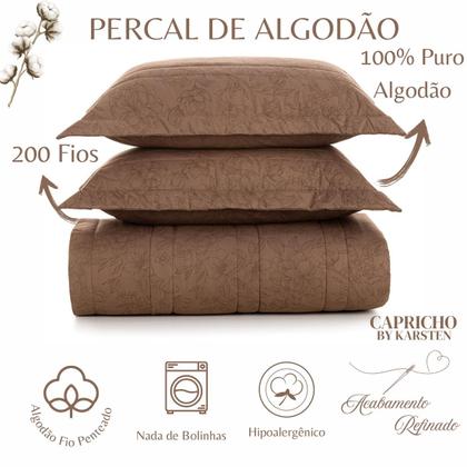 Imagem de Jogo de Colcha e Lençol Queen Karsten 200 Fios 100% Algodão