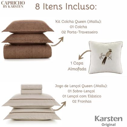 Imagem de Jogo de Colcha e Lençol Queen Karsten 200 Fios 100% Algodão