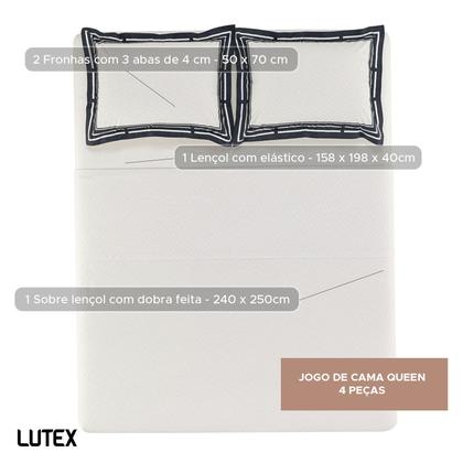 Imagem de Jogo de Colcha e Lençol Queen Karsten Percal 200 Fios 100% Algodão Estampado Cama Dobra Feita 7 Peças
