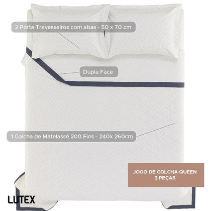 Imagem de Jogo de Colcha e Lençol Queen Karsten Percal 200 Fios 100% Algodão Estampado Cama Dobra Feita 7 Peças