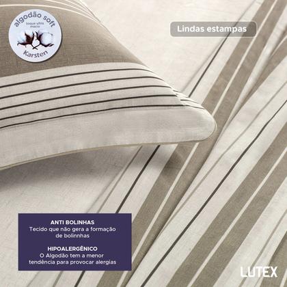 Imagem de Jogo de Colcha e Lençol Queen Karsten Percal 200 Fios 100% Algodão Estampado Cama Dobra Feita 7 Peças