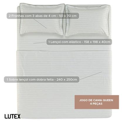 Imagem de Jogo de Colcha e Lençol Queen Karsten Percal 200 Fios 100% Algodão Estampado Cama Dobra Feita 7 Peças