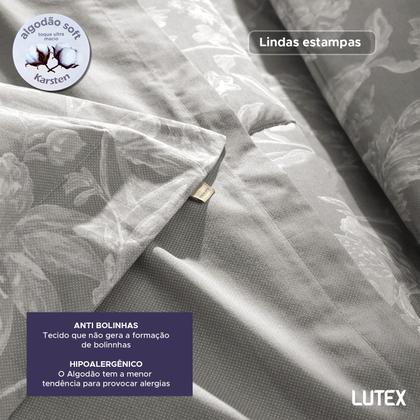 Imagem de Jogo de Colcha e Lençol Queen Karsten Percal 200 Fios 100% Algodão Estampado Cama Dobra Feita 7 Peças
