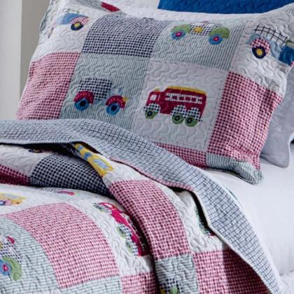 Imagem de Jogo de Colcha Patchwork Teen - Trucks - Solteiro - Rozac