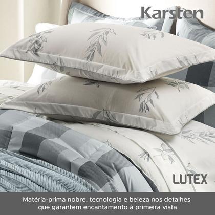 Imagem de Jogo de Colcha Queen Karsten Percal 200 Fios 100% Algodão Estampado Cama Dobra Feita Luxo 3 Peças