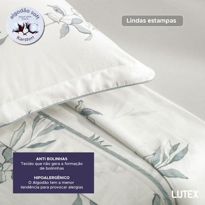 Imagem de Jogo de Colcha Queen Karsten Percal 200 Fios 100% Algodão Estampado Cama Dobra Feita Luxo 3 Peças