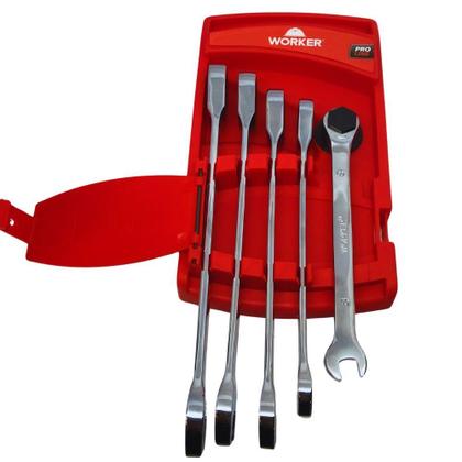 Imagem de Jogo De Combinadas Com Catraca Articuladas 8 A 14 MM 5 Peças 272719 Worker