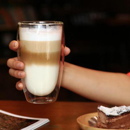 Imagem de Jogo De Copo Vidro Duplo 450ml 4 Peças Café Suco Chá