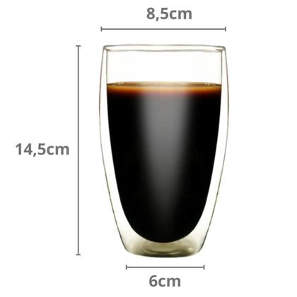 Imagem de Jogo De Copo Vidro Duplo 450ml 4 Peças Café Suco Chá