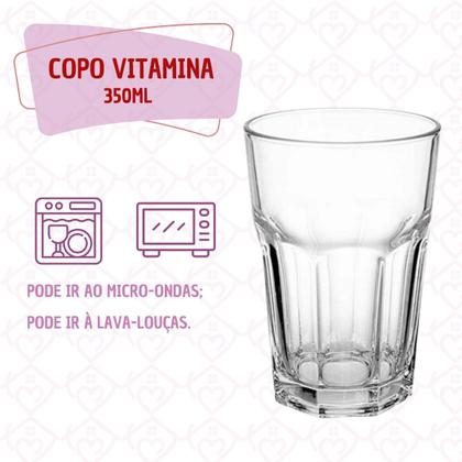 Imagem de Jogo de Copos Alto Resistentes de Vidro Sucos 350ML 6Un
