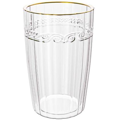 Imagem de Jogo de Copos de Cristal Transparente Fio de Ouro Imperial 370ml 2 peças - Lyor