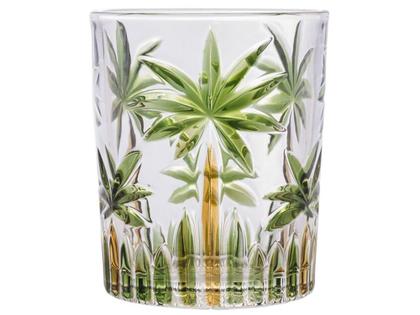 Imagem de Jogo de Copos de Cristal Verde 340ml 6 Peças Wolff Handpain Palm Tree