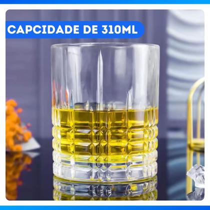 Imagem de Jogo De Copos De Vidro 310ml Baixo 6 Peças Para Whisky