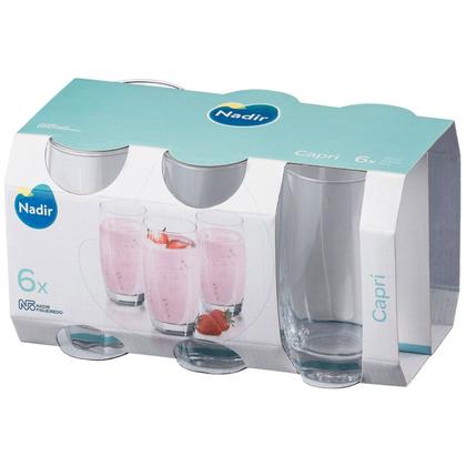 Imagem de Jogo de Copos de Vidro 410ml com 6 Peças Capri Long Drink Nadir Figueiredo Transparente