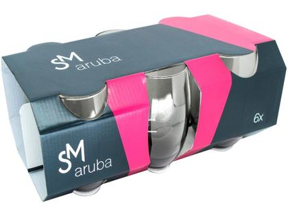 Imagem de Jogo de Copos de Vidro Cinza 465ml 6 Peças Nadir Aruba SM