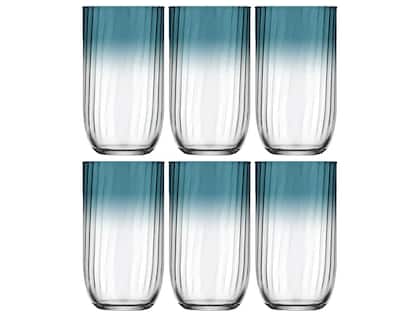 Jogo de Copos de Vidro Fiore Transparente 400ml 6 Peças Nadir Fiore