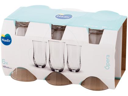 Jogo de Copos de Vidro Long Drink 360ml 6 Peças Nadir Ópera Imagem de Jogo de Copos de Vidro Long Drink 360ml 6 Peças Nadir Ópera
