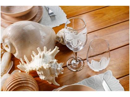 Imagem de Jogo de Copos de Vidro Mandacaru Martha Medeiros 500ml 6 Peças