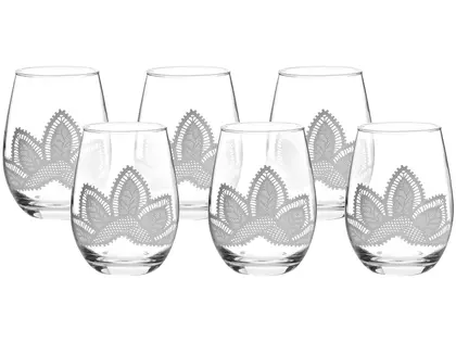 Imagem de Jogo de Copos de Vidro Mandacaru Martha Medeiros 500ml 6 Peças