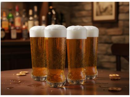 Imagem de Jogo de Copos de Vidro para Cerveja Transparente