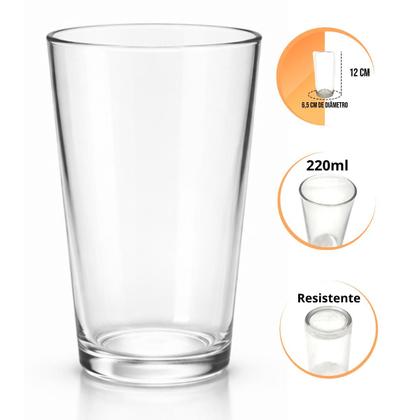 Imagem de Jogo de Copos em Vidro 6 Peças Ideal para Água Suco Drink e Uso Diário na Cozinha Kit copos
