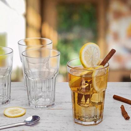 Imagem de Jogo De Copos Em Vidro Kit 12 Peças Cozinha Água Suco Drinks