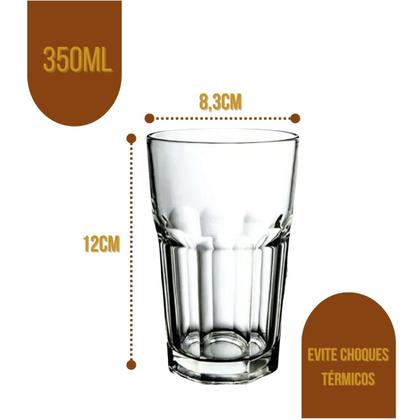 Imagem de Jogo De Copos Em Vidro Kit 12 Peças Cozinha Água Suco Drinks