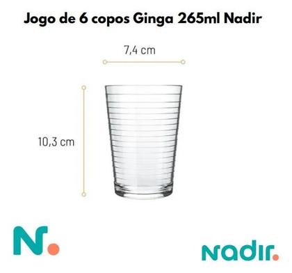 Imagem de Jogo de Copos Multiuso Ginga Nadir 265ml com 6 peças