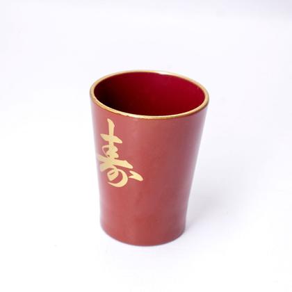 Imagem de Jogo De Copos Saquê 6 peças Com Ideograma Japonês Vermelho