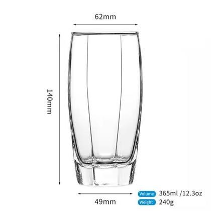 Imagem de Jogo de Copos Velluria Oca Long Drink de Vidro Liso com 6 Peças 365ml