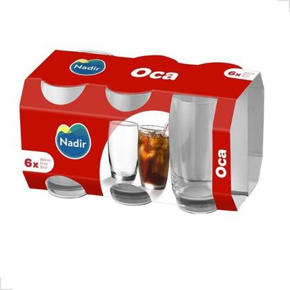 Imagem de Jogo De Copos Vidro 300ml Kit 6 Nadir Oca Para Suco e Água