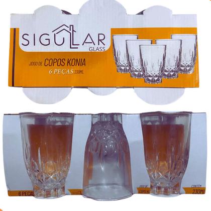 Imagem de Jogo De Copos Vidro Kit 6 Peças Cozinha Água Suco
