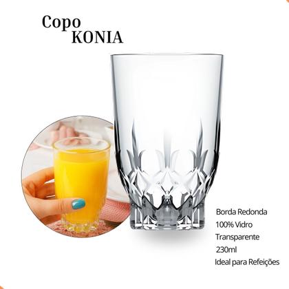 Imagem de Jogo De Copos Vidro Kit 6 Peças Cozinha Água Suco