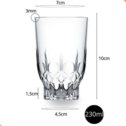 Imagem de Jogo De Copos Vidro Kit 6 Peças Cozinha Água Suco