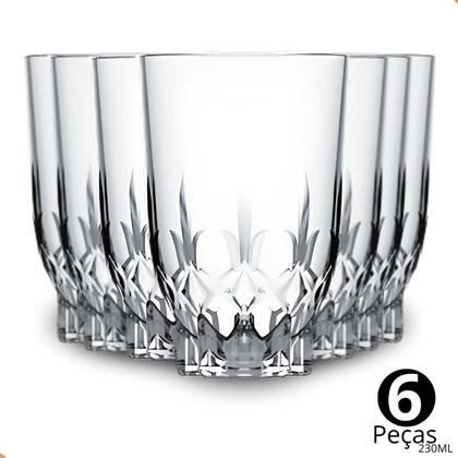 Imagem de Jogo De Copos Vidro Kit 6 Peças Cozinha Água Suco