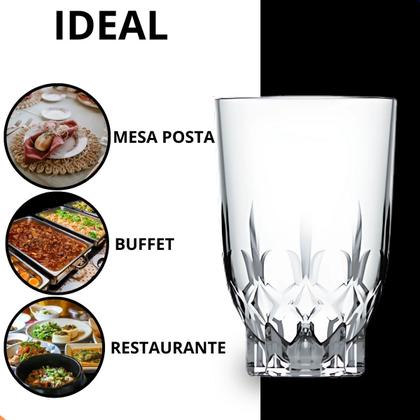 Imagem de Jogo De Copos Vidro Kit 6 Peças Cozinha Água Suco
