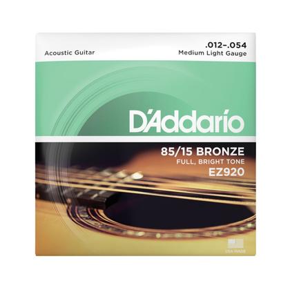 Imagem de Jogo De Cordas p/ Violão Aço 012 DAddario 85/15 Bze EZ920
