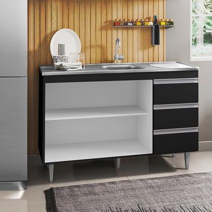 Imagem de Jogo De Cozinha Compacta 11 Portas Com Um Balcão Para Pia Sem Tampo - Móveis Leartam