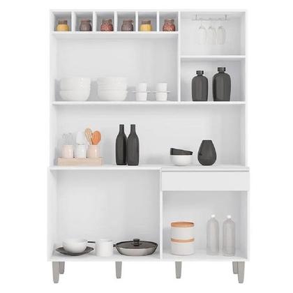 Imagem de Jogo De Cozinha Kit Paneleiro Com Balcão Para Pia Sem Tampo - Móveis Leartam