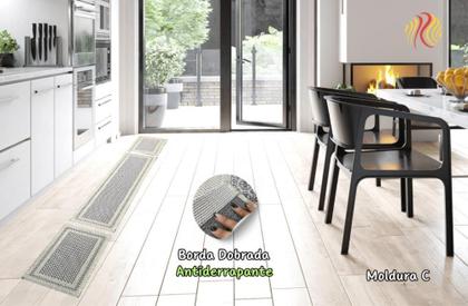 Imagem de Jogo De Cozinha Lorena Sisal Look Moldura C Kit Com 3 Pecas